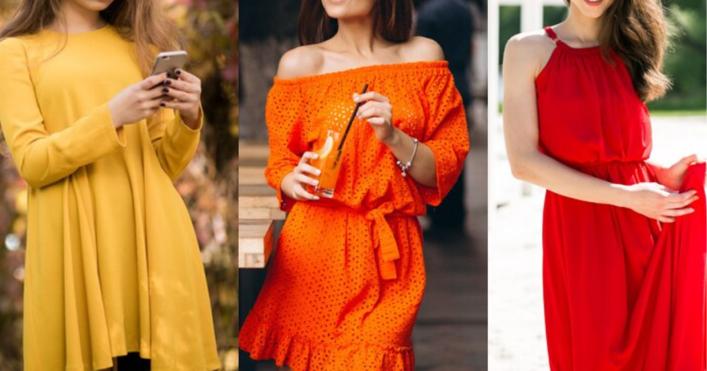 Three  women in dresses showcasing Summer 2024's Top Picks for Warm Undertones